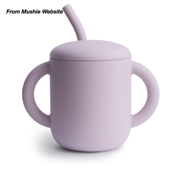 GUC: 3 MUSHIE SILICONE TRAINING CUPS IN LILAC, NATURAL AND TRADEWINDS BLUE (O/S) - Picture 4 of 13